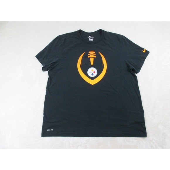 Pittsburgh Steelers Shirt Mens 2XL XXL Black DriFit Nike Football NFL - Picture 1 of 14